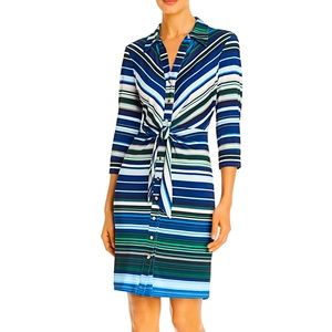 T Tahari Striped Shirt Dress